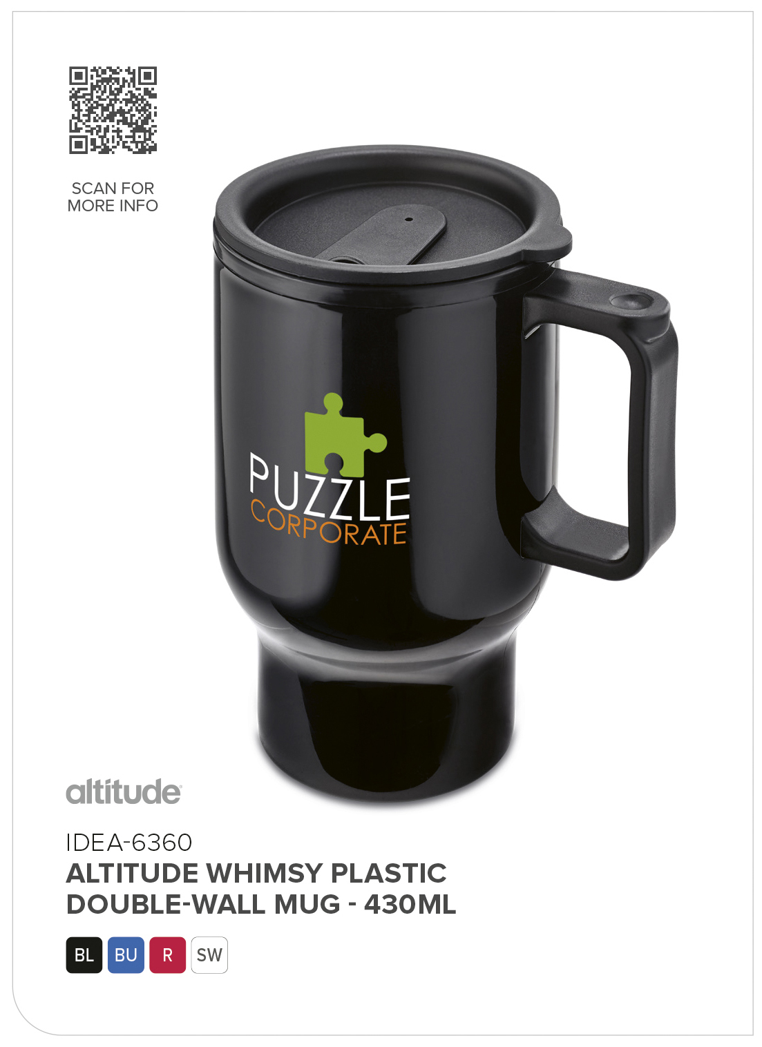 IDEA-6360 - Altitude Whimsy Plastic Double-Wall Mug - 430ml - Catalogue Image